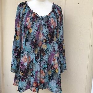 Spense Floral Flowy Top size 3X